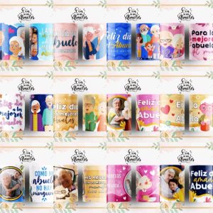 12 Plantillas Tazas Dia del Abuelo Premium