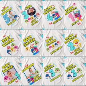 12 Plantillas Playeras Cumple Baby Shark