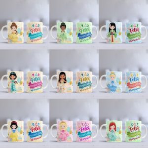 9 Plantillas Tazas Cumpleaños Princesas