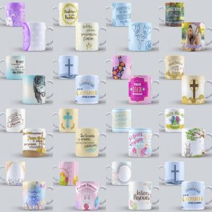 15 Plantillas Tazas Pascuas