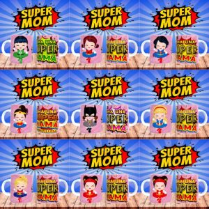 8 Plantillas Tazas Super Mom