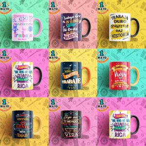 8 Plantillas Tazas Día del Trabajador