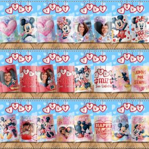 12 Plantillas Tazas Mickey y Minnie