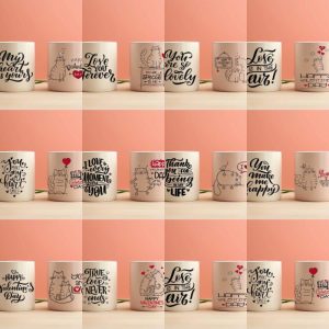 10 Plantillas Tazas Cat Love