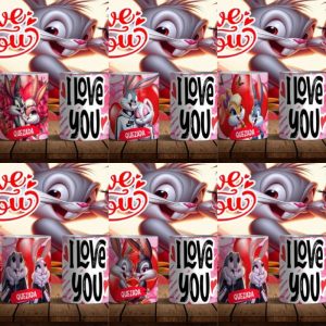 5 Plantillas Tazas Bugs Bunny Love