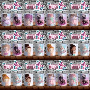 10 Plantillas Tazas Girl Power
