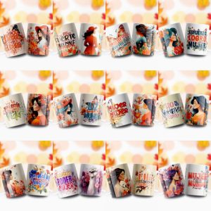 12 Plantillas Tazas Mujer Hermosa
