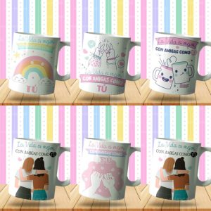 5 Plantillas Tazas Mejores Amigas