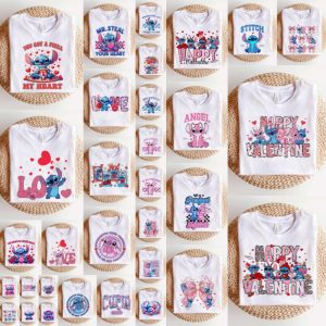 32 Plantillas Playeras Stitch y Angel Love