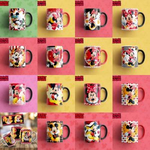 15 Plantillas Tazas Mickey y Minnie