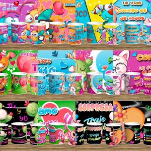 12 Plantillas Tazas Amor Cute