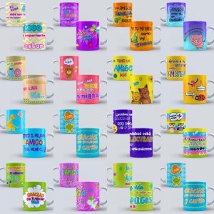 15 Plantillas Tazas Amistad