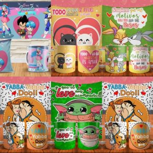 10 Plantillas Cojin y Taza Día del Amor
