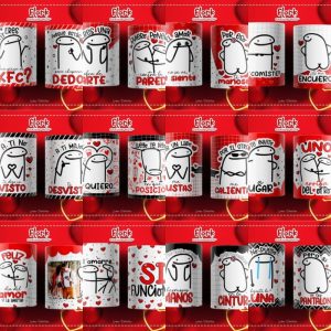 12 Plantillas Tazas Flork Love