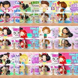 10 Plantillas Tazas Amor Princesas
