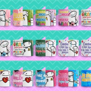 12 Plantillas Tazas Maestros Flork