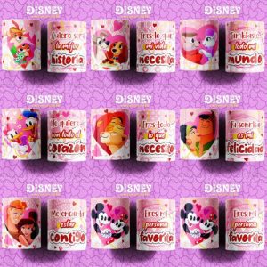 8 Plantillas Tazas Disney Love