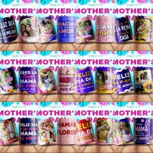 12 Plantillas Taza Mamá Floral